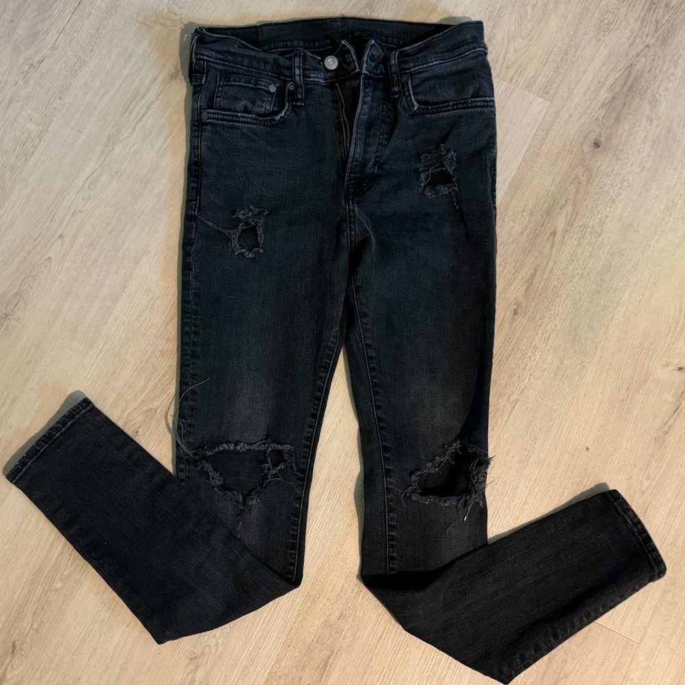 Distressed Black Women Jeans